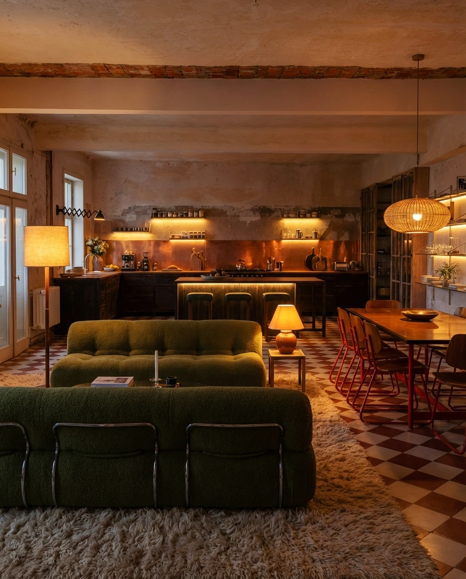 gezellig verlichte leefruimte