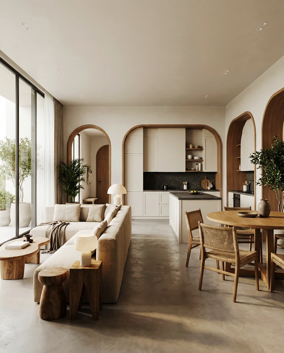 woonkamer keuken en eethoek interieur