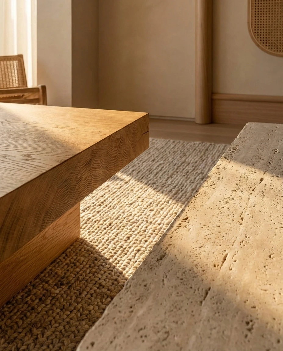 travertin eikenhout kwaliteit interieur