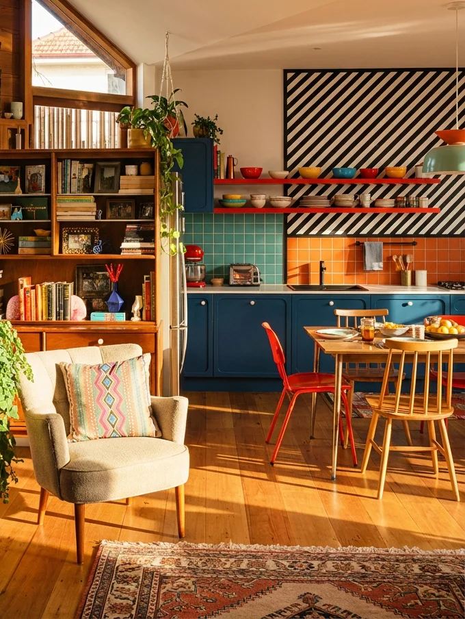 living en keuken kleurrijk