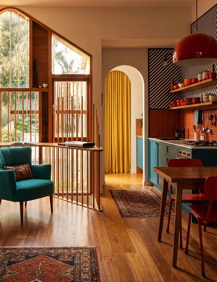 klein schattig bureau en keuken