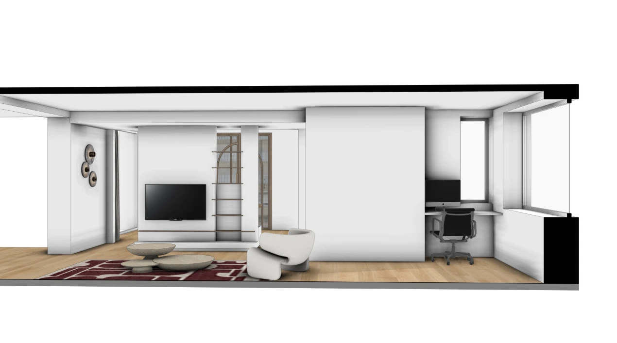 Living ontwerp met TV hoek